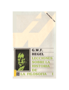 G.W.F. HEGEL LECCIONES SOBRE LA HISTORIA DE ü LA