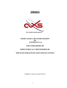 Oferta Basica de Interconexion de AXS BOLIVIA S.A. 2012