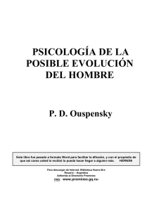 PSICOLOGÍA DE LA POSIBLE EVOLUCIÓN DEL HOMBRE