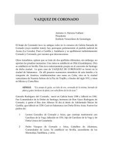 trabajo sobre los vázquez de coronado en cuba y venezuela