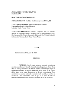 1ª instància 46. AUTO mesures cautelars cas Urdangarín