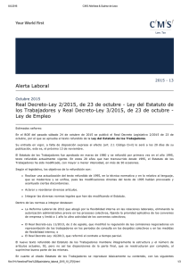 Alerta Laboral Real DecretoLey 2/2015, de 23 de octubre Ley del