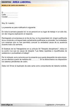 Modelo de carta de despido