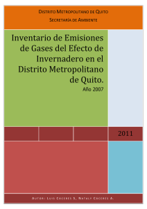 Inventario Final GEI DMQ 2007