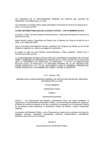 LEY ORGÁNICA DE LA PROCURADURÍA GENERAL DE JUSTICIA