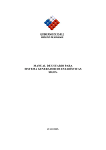 manual siges - Servicio Nacional de Aduanas