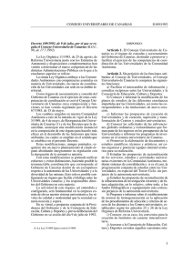 Consejo Universitario de Canarias (Decreto 109/1992)