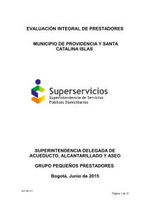Evaluación integral de prestadores Municipio de Providencia y