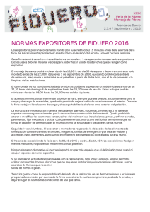 NORMAS EXPOSITORES DE FIDUERO 2016