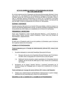 ACTA DE ASAMBLEA GENERAL EXTRAORDINARIA DE SOCIOS