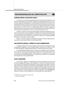 PAGOS PROVISIONALES (ART. 84) Y CRÉDITO FISCAL AFP