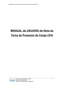 Manual de usuario para Toma de Cargo CPA