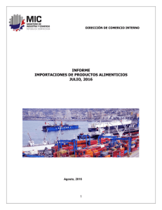Informe importaciones julio,2016