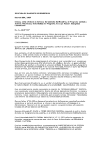 JEFATURA DE GABINETE DE MINISTROS Decreto 606/2007