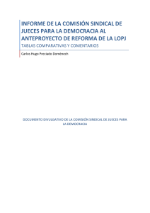 Informe de la comisión de Sindical sobre Reforma LOPJ. Marzo 2013