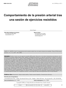 Comportamiento de la presión arterial tras una sesión de ejercicios