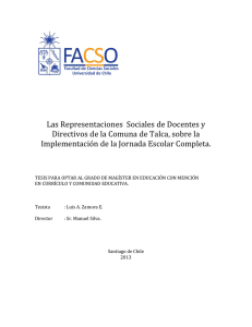 Las Representaciones Sociales de Docentes y Directivos de la