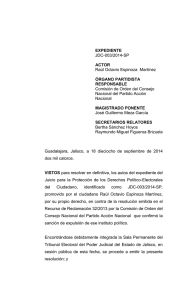 JDC-003/2014-SP - Tribunal Electoral del Estado de Jalisco