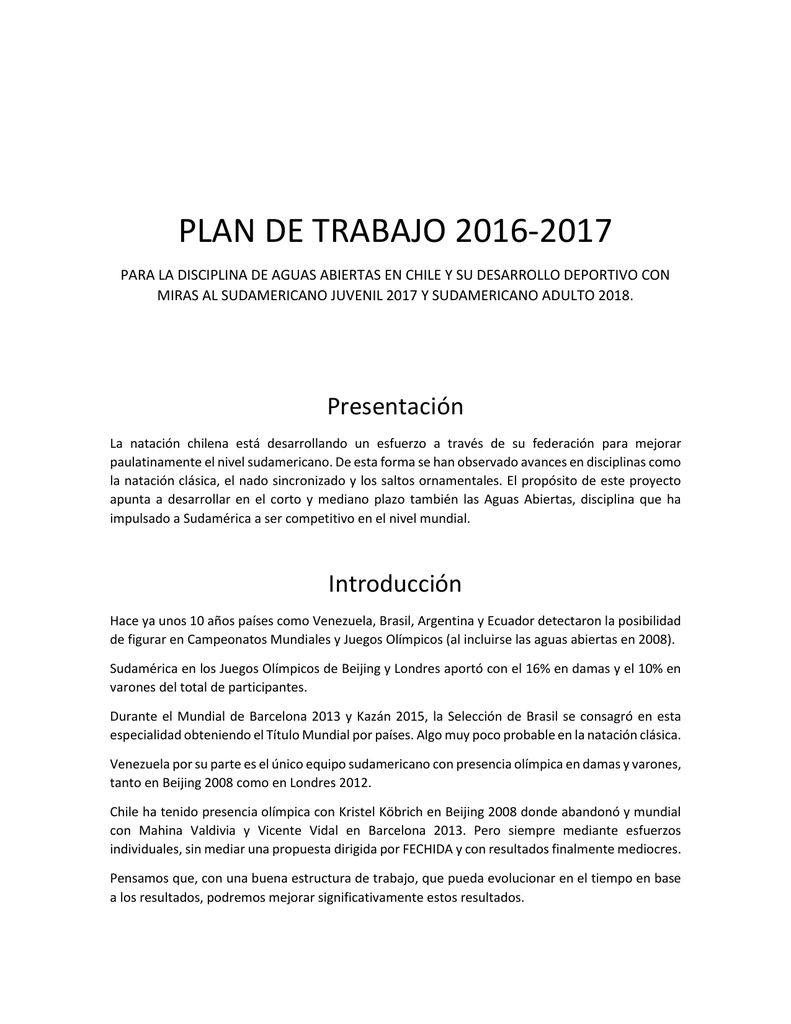 plan trabajo 2016-2017 - Chile de Deportes
