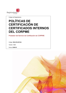 políticas de certificación de certificados internos del corpme