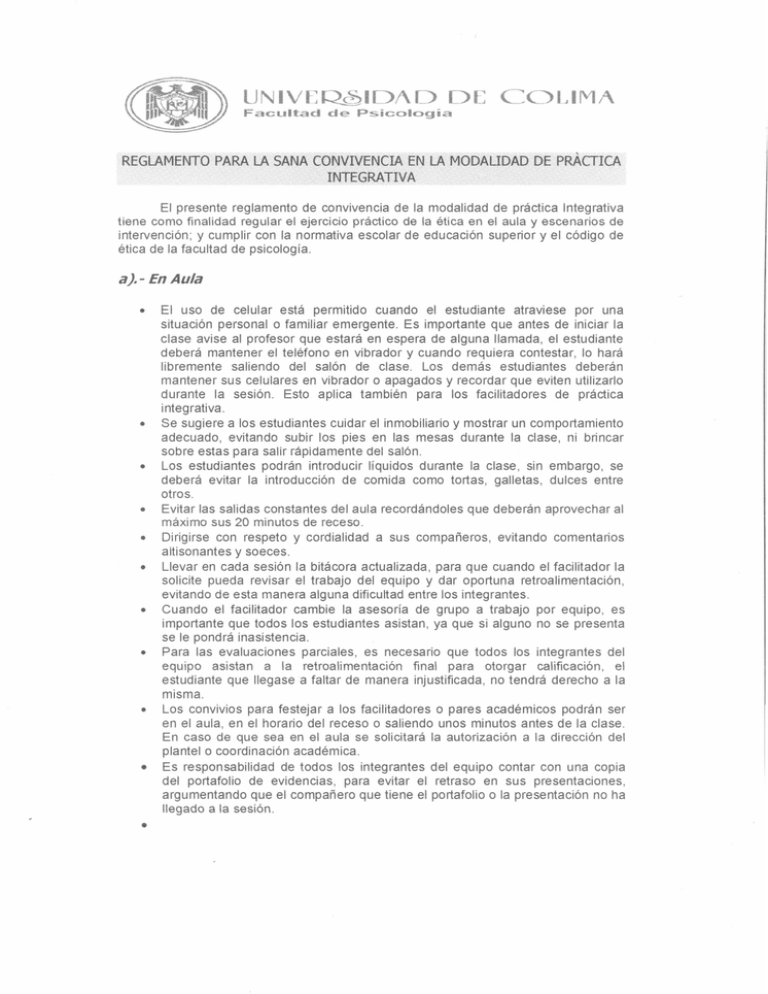 Reglamento Universidad De Colima