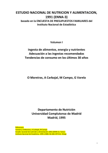 estudio nacional de nutricion y alimentacion, 1991 (enna-3)