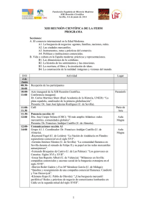 XIII REUNION CIENTIFICA DE LA FEHM. Programa definitivo