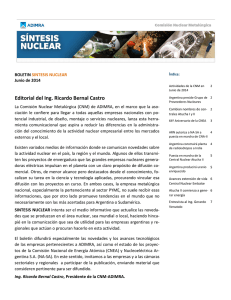 Boletin Sintesis Nuclear ADIMRA Junio 2014