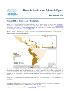 Infección por virus Zika - Actualización Epidemiológica