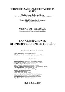 mesa de trabajo alteración geomorfológica de los ríos.