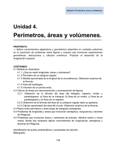 Unidad 4. Perímetros, áreas y volúmenes.
