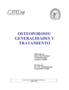 Osteoporosis: generalidades y tratamiento - Sibdi