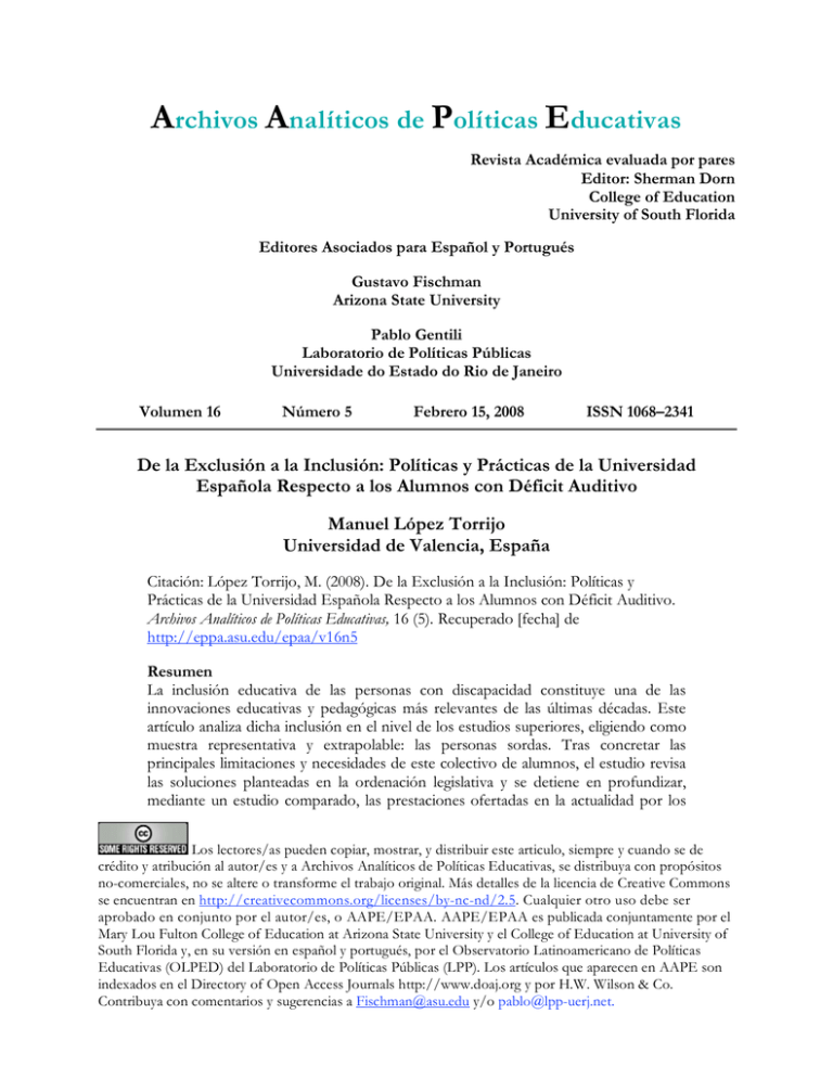 Archivos Analíticos de Políticas Educativas