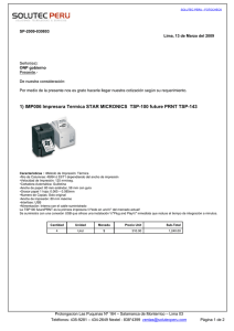 1) IMP006 Impresora Termica STAR MICRONICS TSP