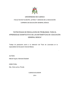 universidad de cuenca “estrategias de resolución de problemas