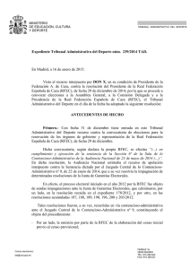 Expediente Tribunal Administrativo del Deporte núm. 239/2014 TAD