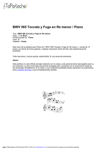BWV 565 Toccata y Fuga en Re menor / Piano