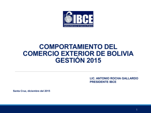 Comportamiento del comercio exterior de Bolivia gestión 2015
