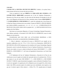13-01-2012. CAMARA DE LA SEGUNDA SECCION DE ORIENTE