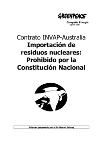Contrato INVAP-Australia Importación de residuos