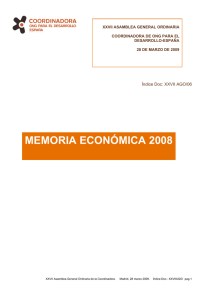 Cuentas Anuales 2008 - Coordinadora de ONG para el Desarrollo