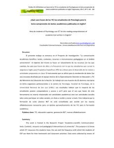 ¿Qué usos hacen de las TIC los estudiantes de Psicología para la