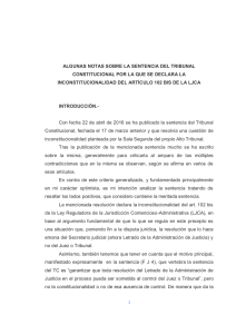 ALGUNAS NOTAS SOBRE LA SENTENCIA DEL TRIBUNAL