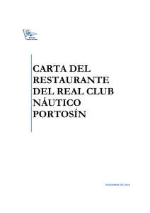CARTA DEL RESTAURANTE DEL REAL CLUB NÁUTICO PORTOSÍN