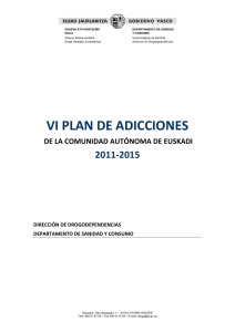 VI Plan de adicciones 2011 / 2015