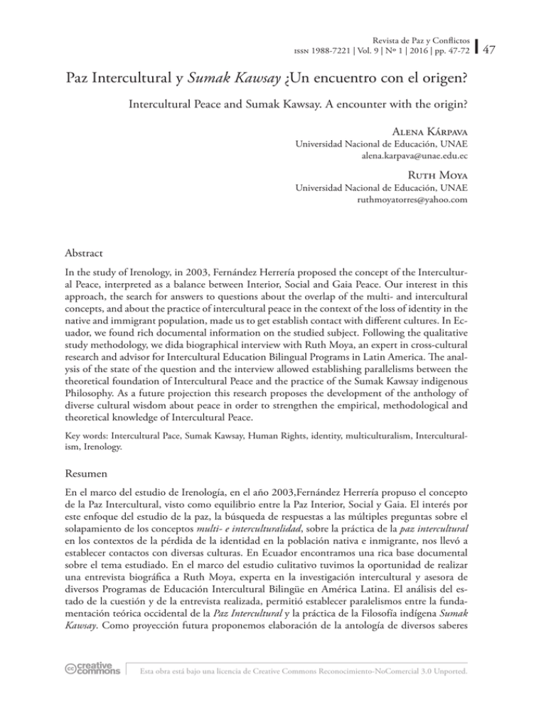 Paz Intercultural y Sumak Kawsay