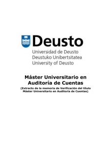 Máster Universitario en Auditoría de Cuentas