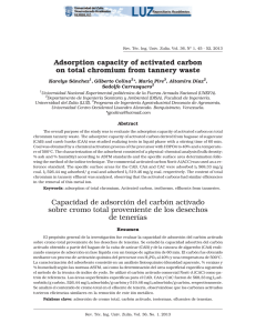 Adsorption capacity of activated carbon on total chromium from