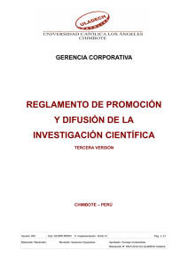 reglamento de promoción y difusión de la investigación científica