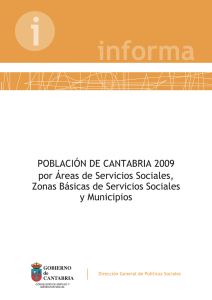 Población de Cantabria por áreas de servicios sociales, zonas